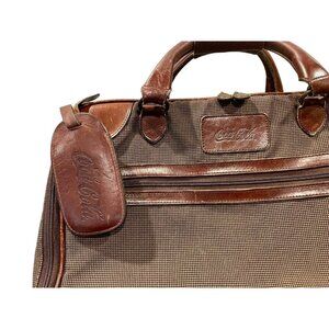 Coca Cola Travel Bag Canvas Leather Soft Briefcase Sonic Memorabilia Vintage